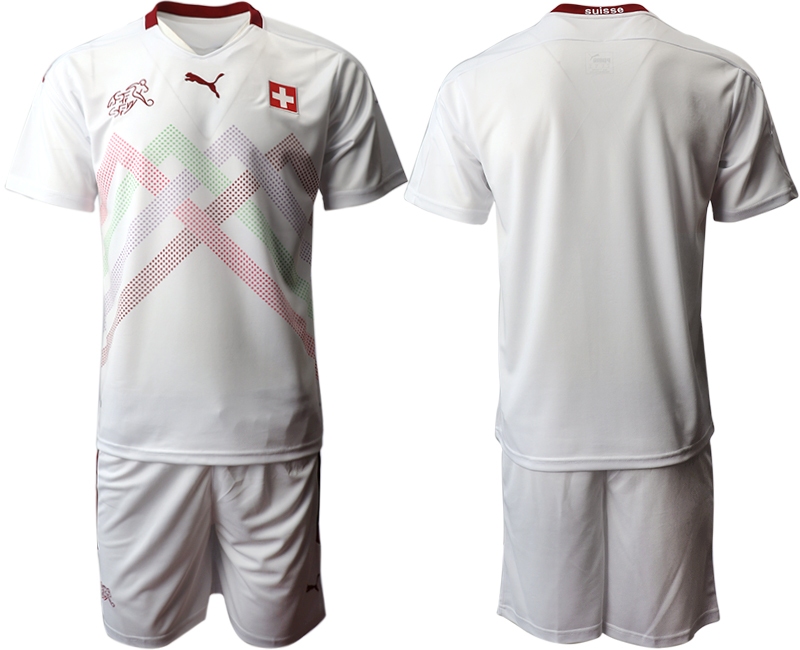 Men 2021 European Cup Switzerland away white Soccer Jersey-0
